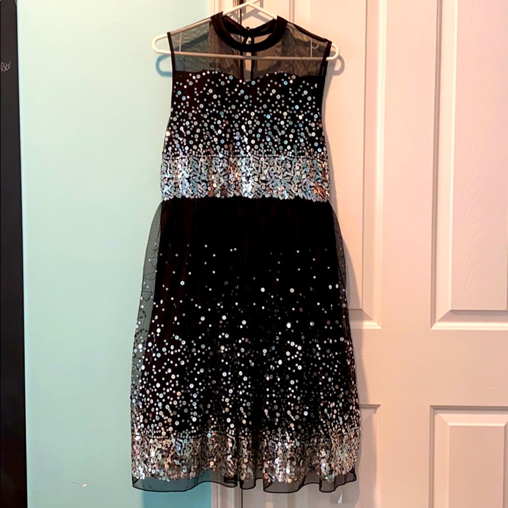 Speechless black dress with silver sequins